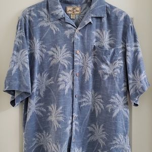Jamaica Jaxx Men's Hawaiian Button Up 100% Silk Casual Shirt Sz M